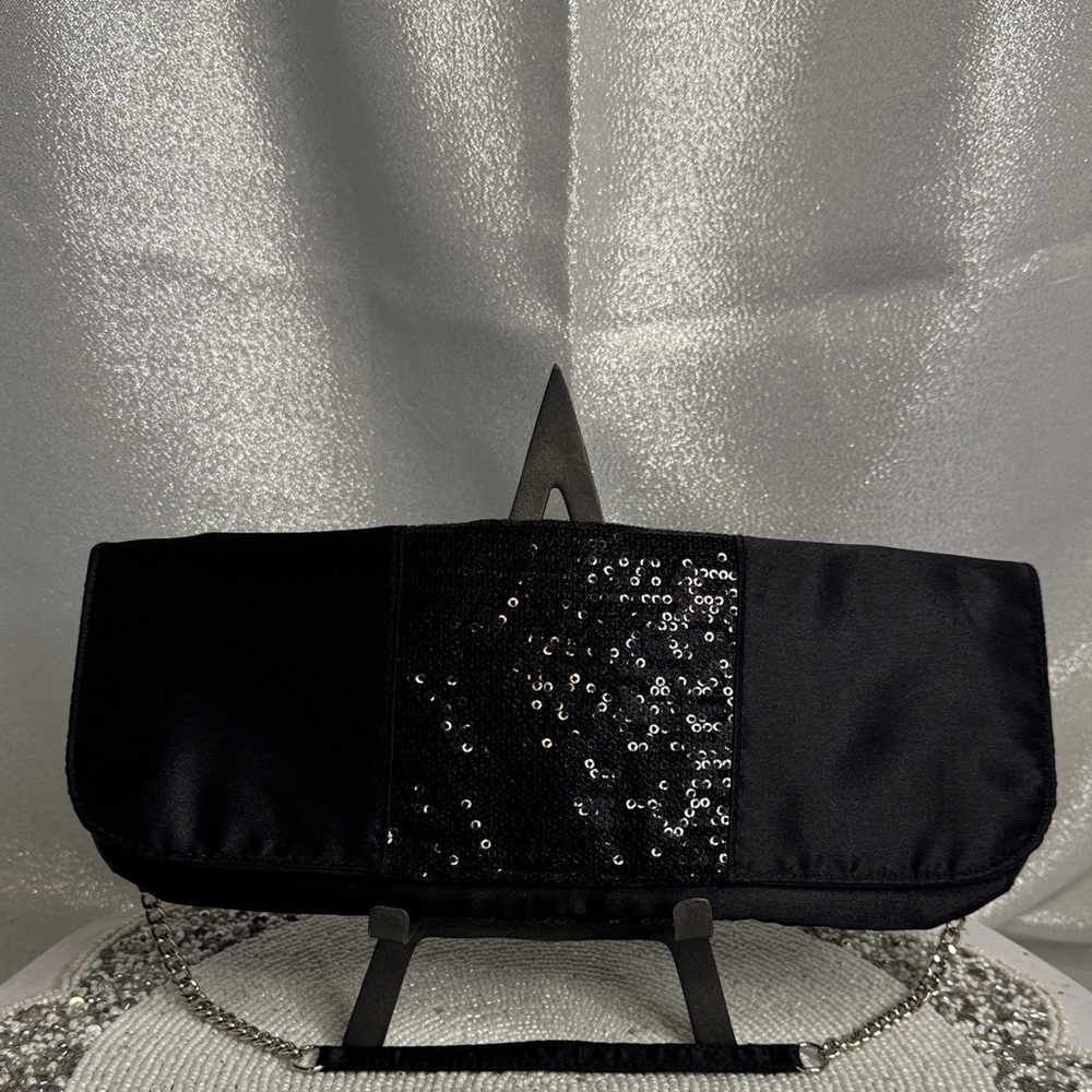 #45 black sequin evening bag